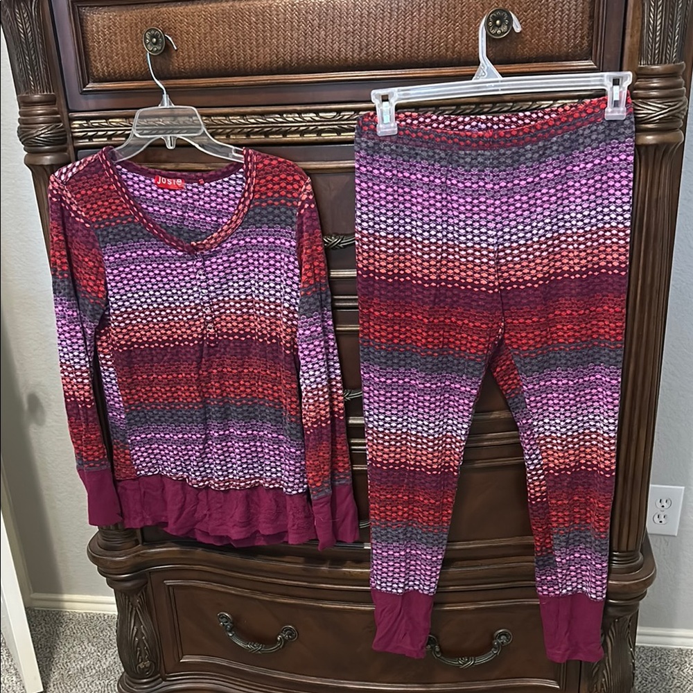 Purple Red Gradient Knit Lounge Set